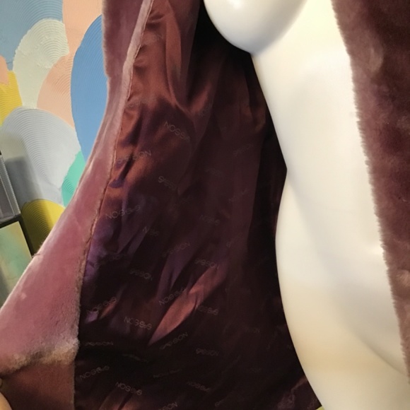 Vintage Sasson Borgazia Fur Coat Purple - Picture 4 of 8